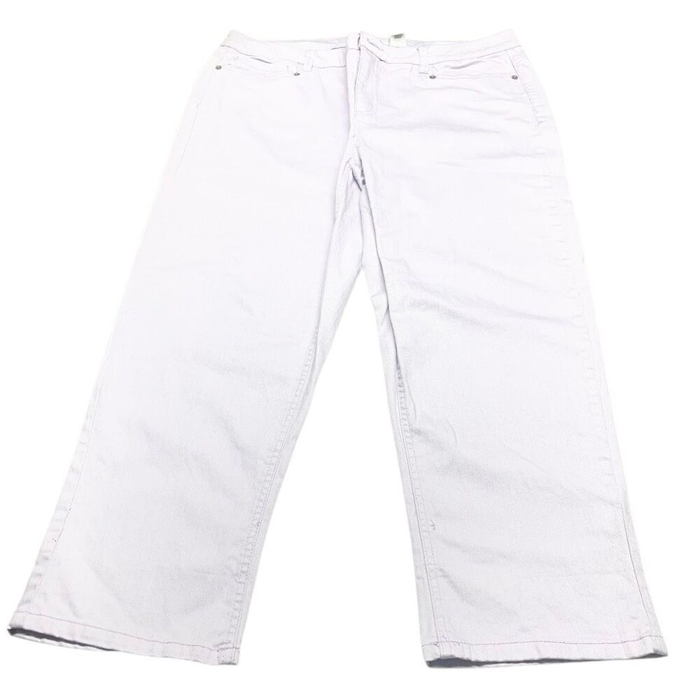 Liz & Co Light Lavender Purple Stretch Cropped Straight Jeans N0600